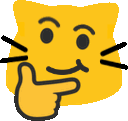 ameowthinkingsmirk emote for Discord