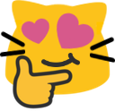 meowthinkinghearteyes emote for Discord