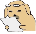 PoorDogReading emote for Discord
