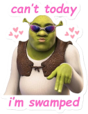 Canttodayimswampedtext emote for Discord