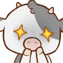CowSparklyEyes emote for Discord