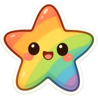 Rainbow_happy_star emote for Discord