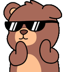 clap_glasses_brutal_bearish emote for Discord