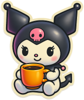 Kuromidrinkingcoffee_sticker emote for Discord