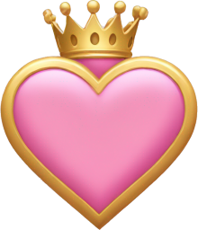 Goldpinkheartqueencrown emote for Discord