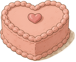 Pinkheartcake emote for Discord