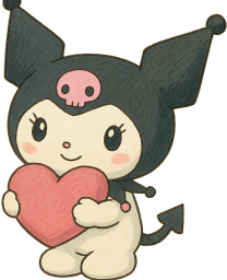 Kuromiholdingheart emote for Discord