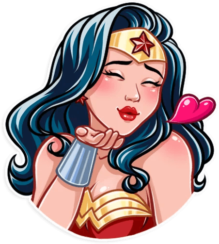 WonderWomanBlowKiss emote for Discord