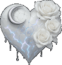 Whitegothheartgif emote for Discord