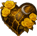 Yellowgothheartgif emote for Discord