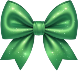 Green_sparkly_bow emote for Discord