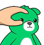 pat_hand_green_bearish emote for Discord