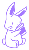Purplerabbitdrinkingcoffee emote for Discord