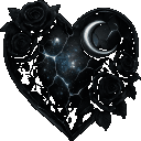 Blackgothheartgif emote for Discord
