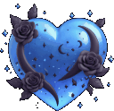 Blueblackheartgif emote for Discord