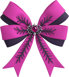 Pinkblackgothicbow emote for Discord