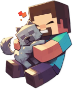 Minecraft_steve_with_wolf emote for Discord
