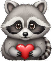 Gray_raccoon_inlove emote for Discord