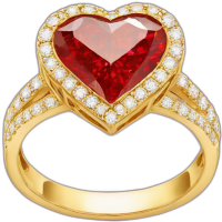 Reddiamondheartgoldring static emote
