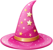 Starrypinkwizardhat emote for Discord
