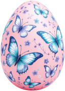 Pinkeggwithbluebutterflies emote for Discord