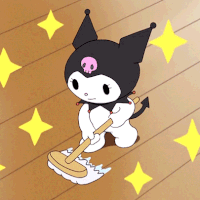 KuromiCleaning animated emote