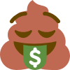 PoopDreamingOfMoney emote for Discord