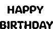 Blackhappybirthdaytext emote for Discord