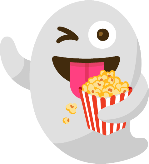 Ghostwithpopcorn emote for Discord