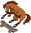 skateboardinghorse emote for Discord