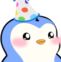 PenguPartyHat emote for Discord