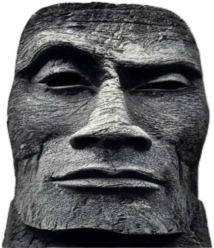 Moai_eyebrow_raise_the_rock emote for Discord