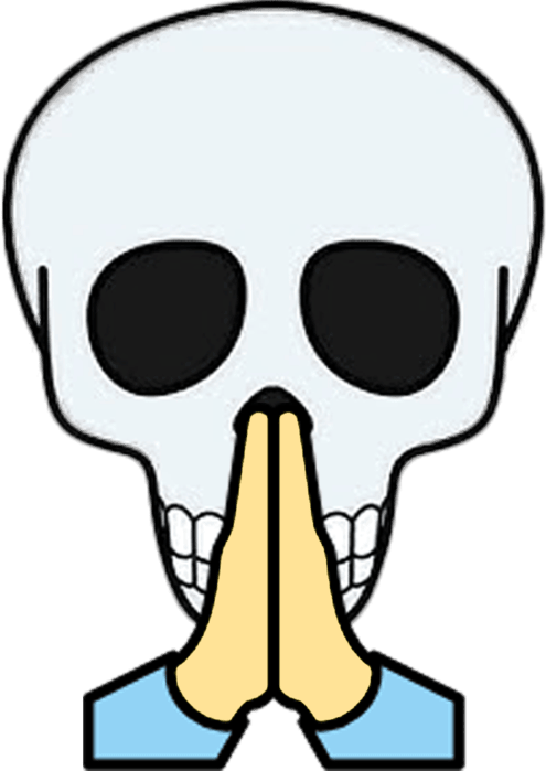 CartoonSkullPray emote for Discord