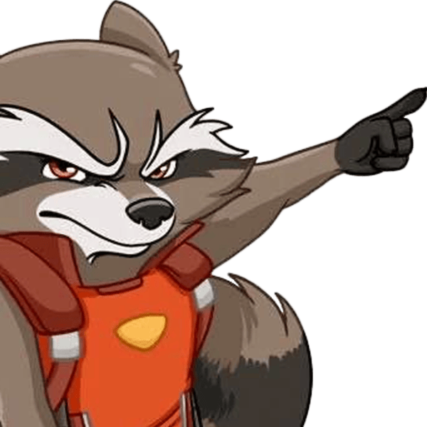 RoicketRacoonPoint emote for Discord