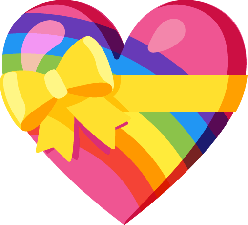 LGBTpride_Rainbow_Heart_Ribbon emote for Discord