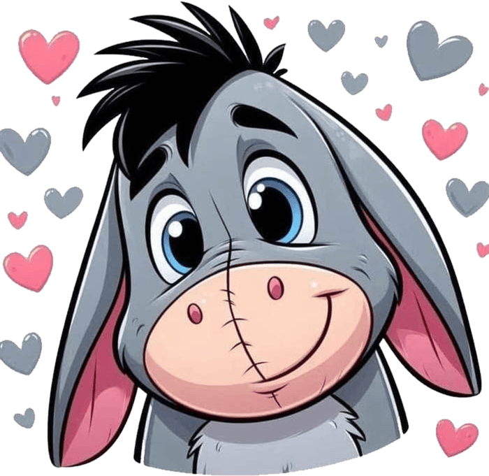 Eeyore_hearts emote for Discord