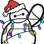 SantaBaymaxWave emote for Discord