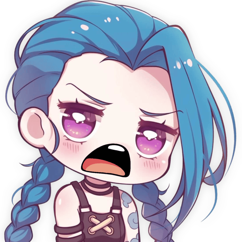 Jinx_PoutYell emote for Discord