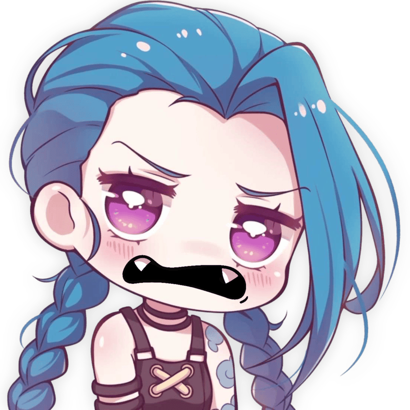 Jinx_PoutFangs emote for Discord