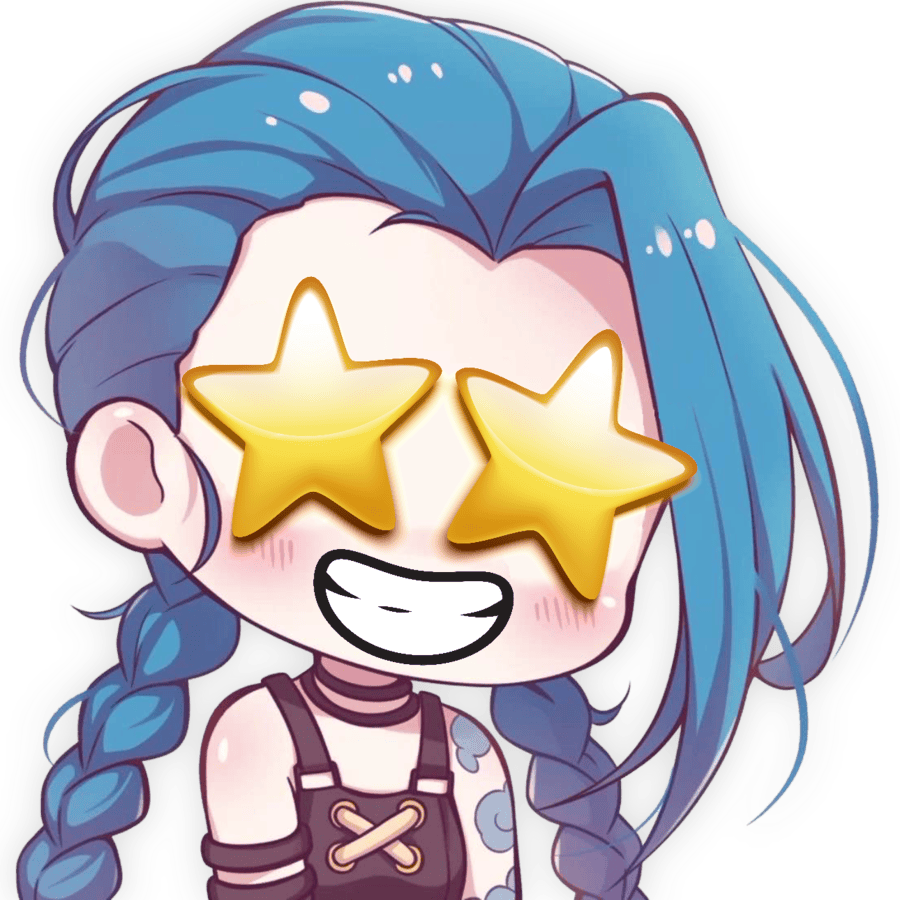 Jinx_StarStruck emote for Discord