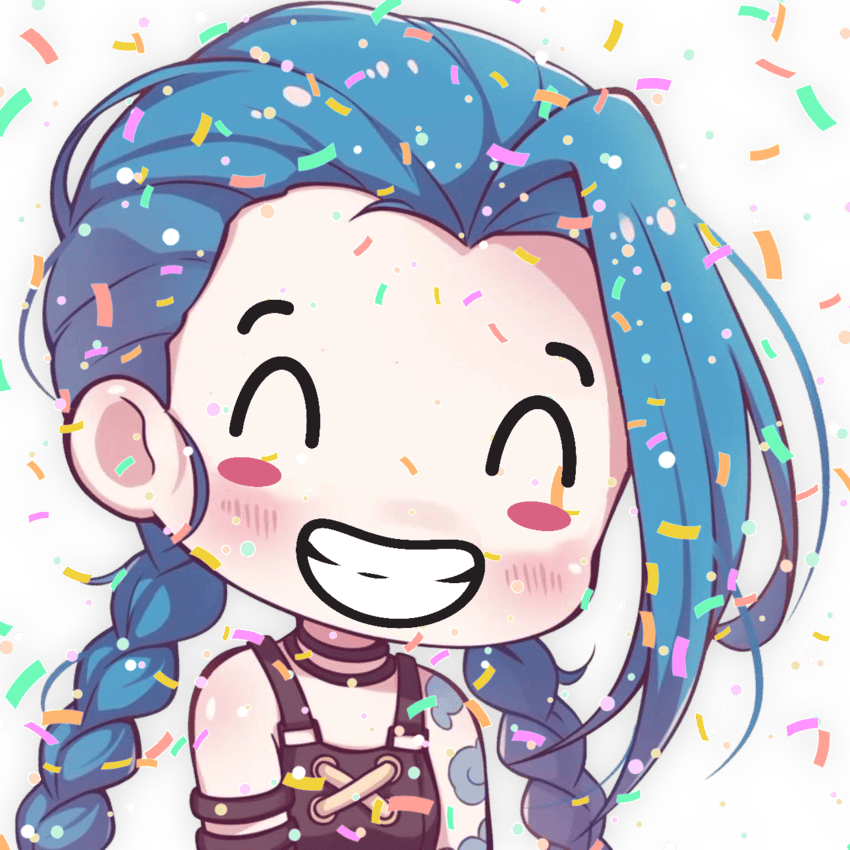 Jinx_CelebrationSmile emote for Discord