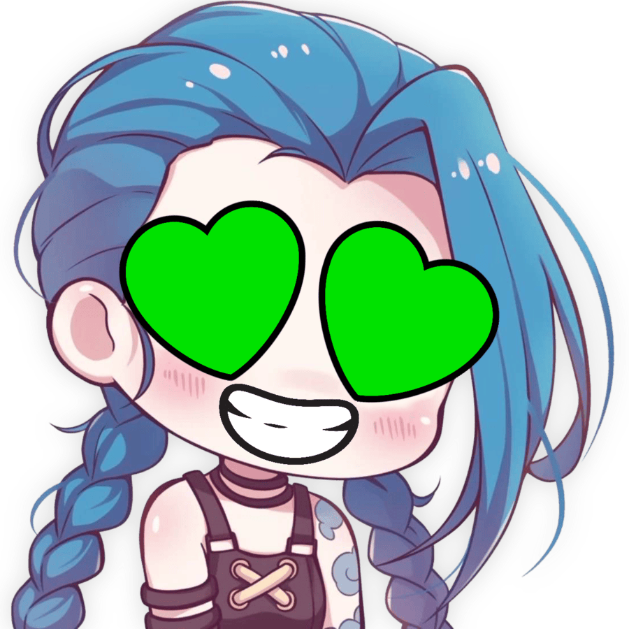 Jinx_HeartGreen emote for Discord