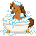 horsebubblebath emote for Discord