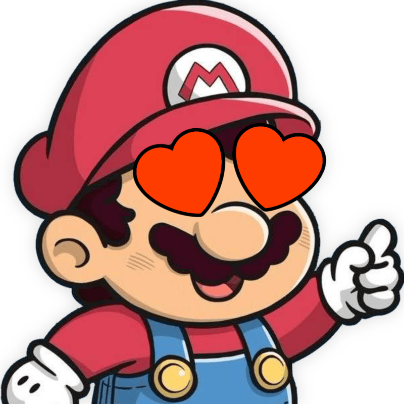 Mario_HeartOrangeEyes emote for Discord