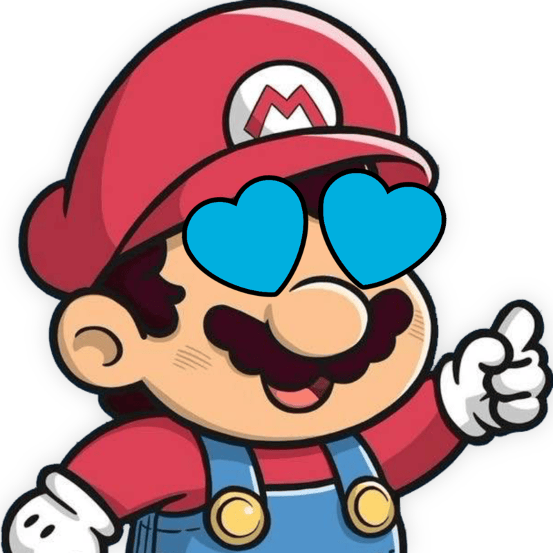 Mario_HeartBlueEyes emote for Discord