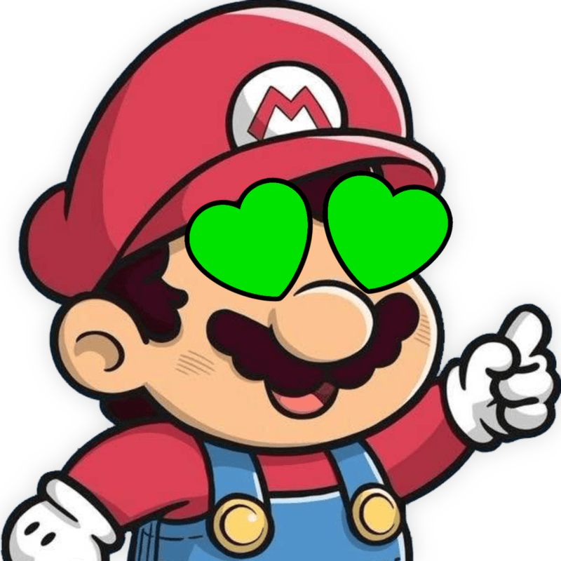 Mario_HeartGreenEyes emote for Discord