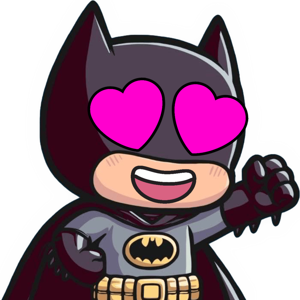 Batman_HeartHotPinkEyes emote for Discord
