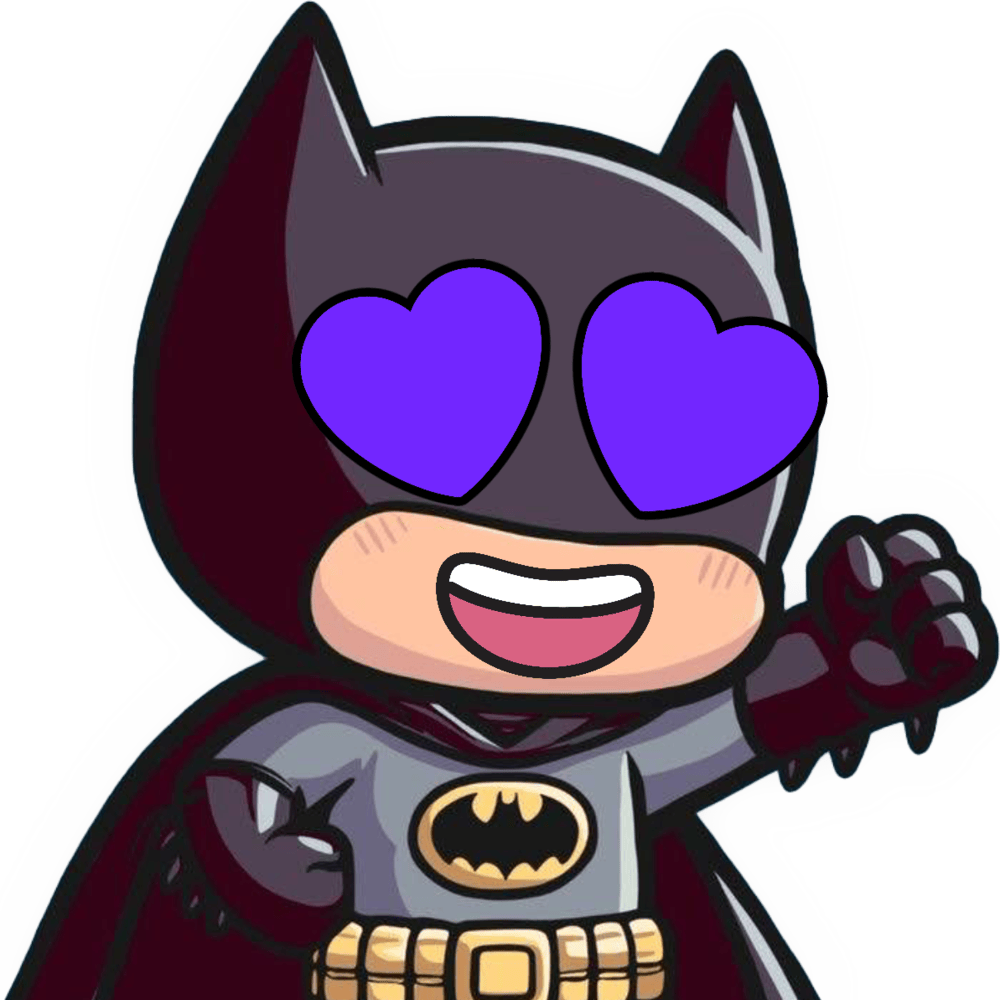 Batman_HeartPurpleEyes emote for Discord