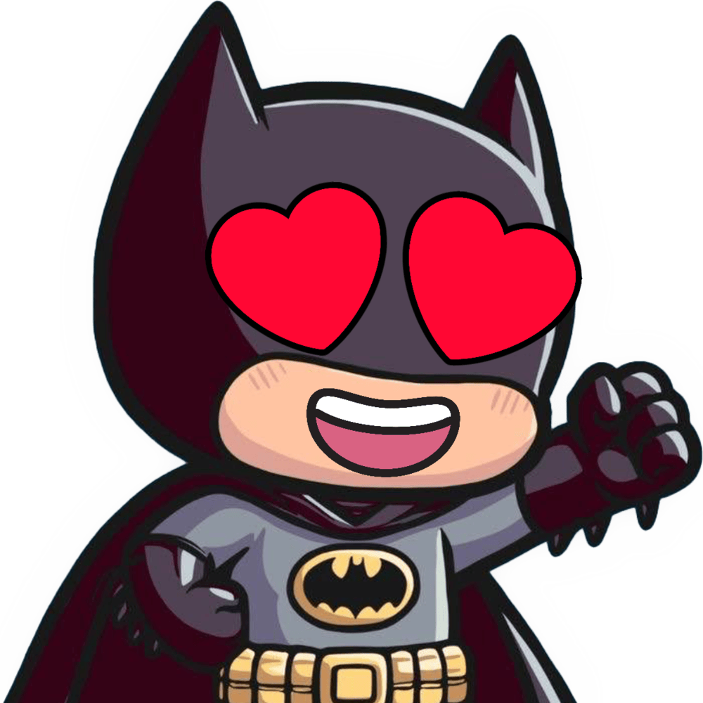 Batman_HeartRedEyes emote for Discord