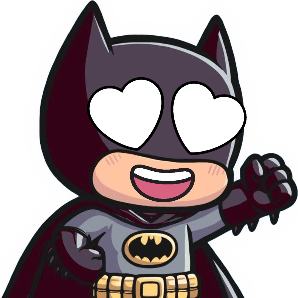 Batman_HeartWhiteEyes emote for Discord